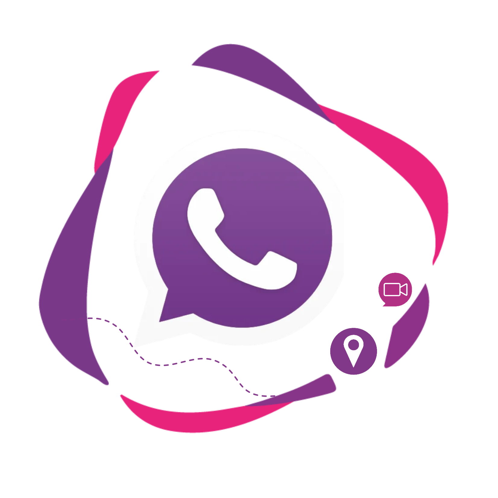 Contact illustration featuring WhatsApp, Zoom and location icons in pink and purple tones matching the Yemima Life Coach branding.